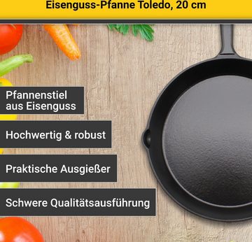 Krüger Bratpfanne Einsenguss Pfanne TOLEDO, Gusseisen (1-tlg), für Induktions-Kochfelder geeignet