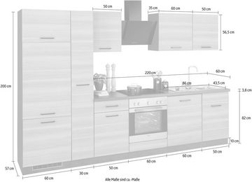 wiho Küchen Küchenzeile Esbo, mit E-Geräten, Breite 310 cm