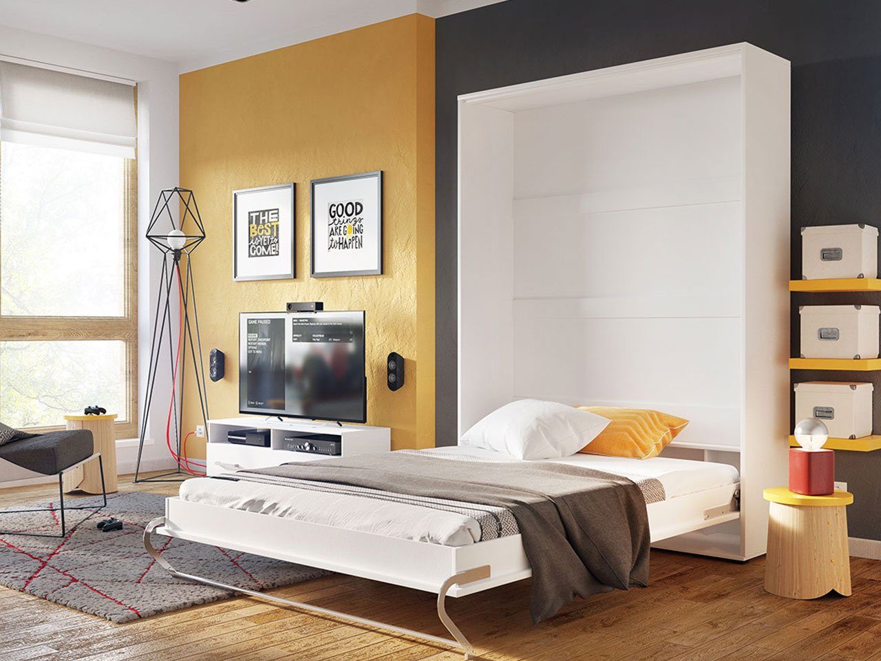 MIRJAN24 Schrankbett Concept Pro I Vertical (mit integriertem Lattenrost) G günstig online kaufen