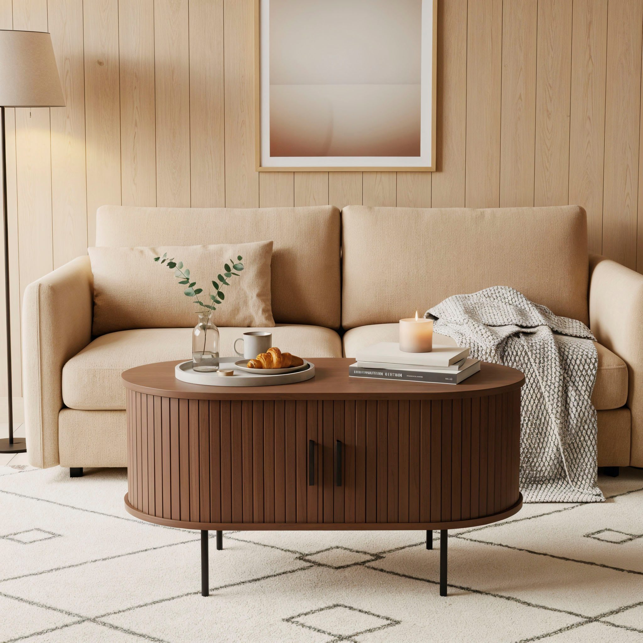 MÖBILIA Couchtisch, 2 Schiebetüren