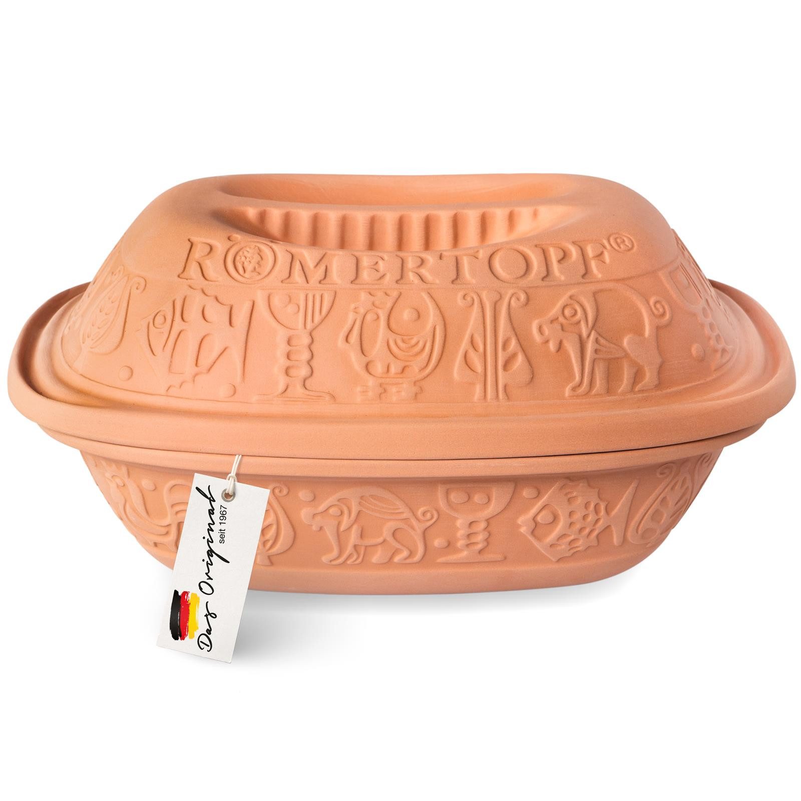 RÖMERTOPF Bräter KLASSIK Bräter, 3 Liter, Keramik, für 4 Personen, Keramik (Set), antihaft