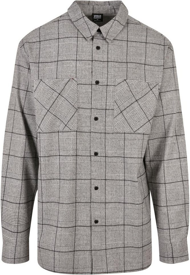 URBAN CLASSICS Langarmhemd -tlg) Long Shirt Herren (1 Oversized Greyish Checked