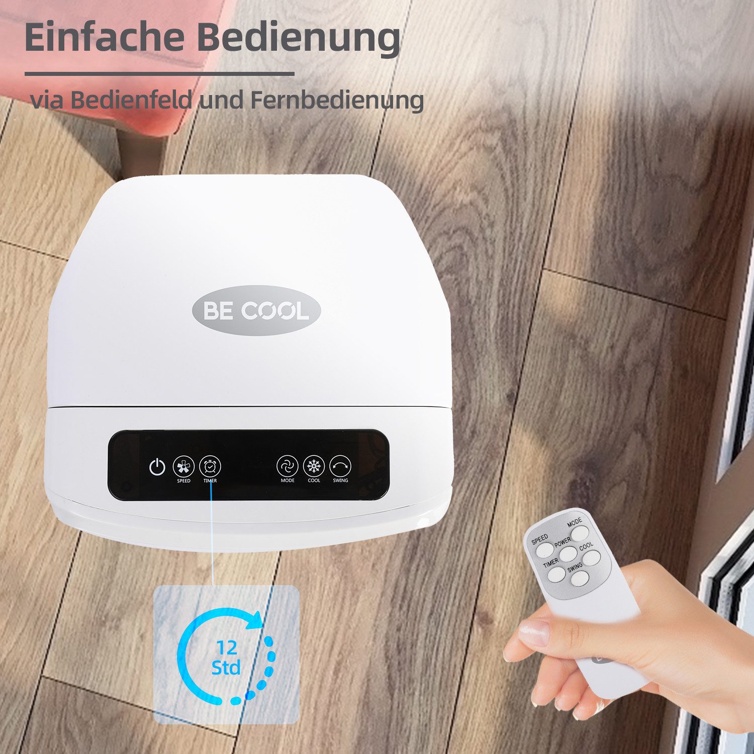 be cool Ventilatorkombigerät BCOSZ5AC2201F, Luftbefeuchtungsfunktion, inkl. Kühlakkus, Fernbedienung