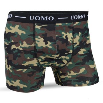 Socked Boxershorts Herren Retroshorts (6-St., 6er Pack) Camouflage Muster, bequeme Passform