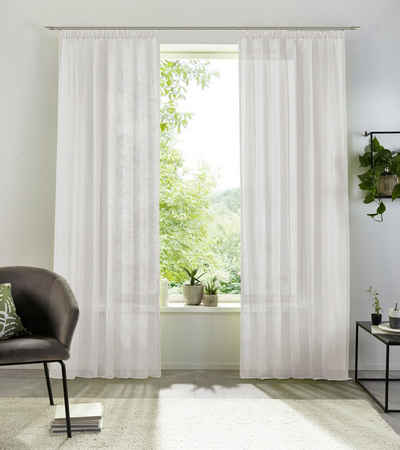Gardine XANA, my home, Kräuselband (1 St), transparent, Polyester, 1 Schal, Voile, einfarbig, modern, pflegeleicht
