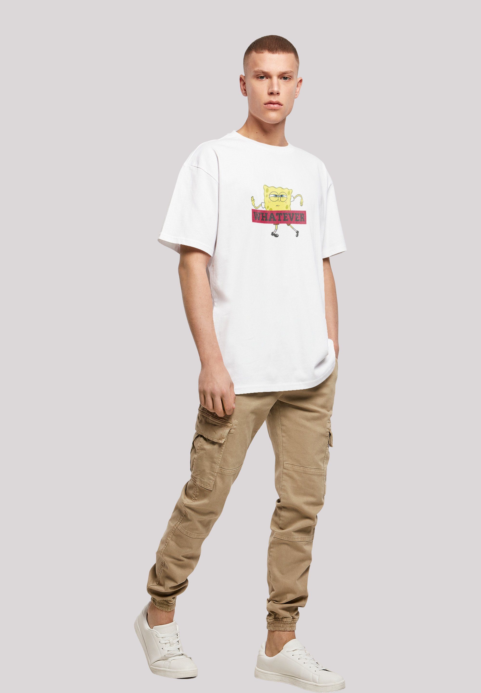 Spongebob T-Shirt F4NT4STIC weiß Schwammkopf WHATEVER Print