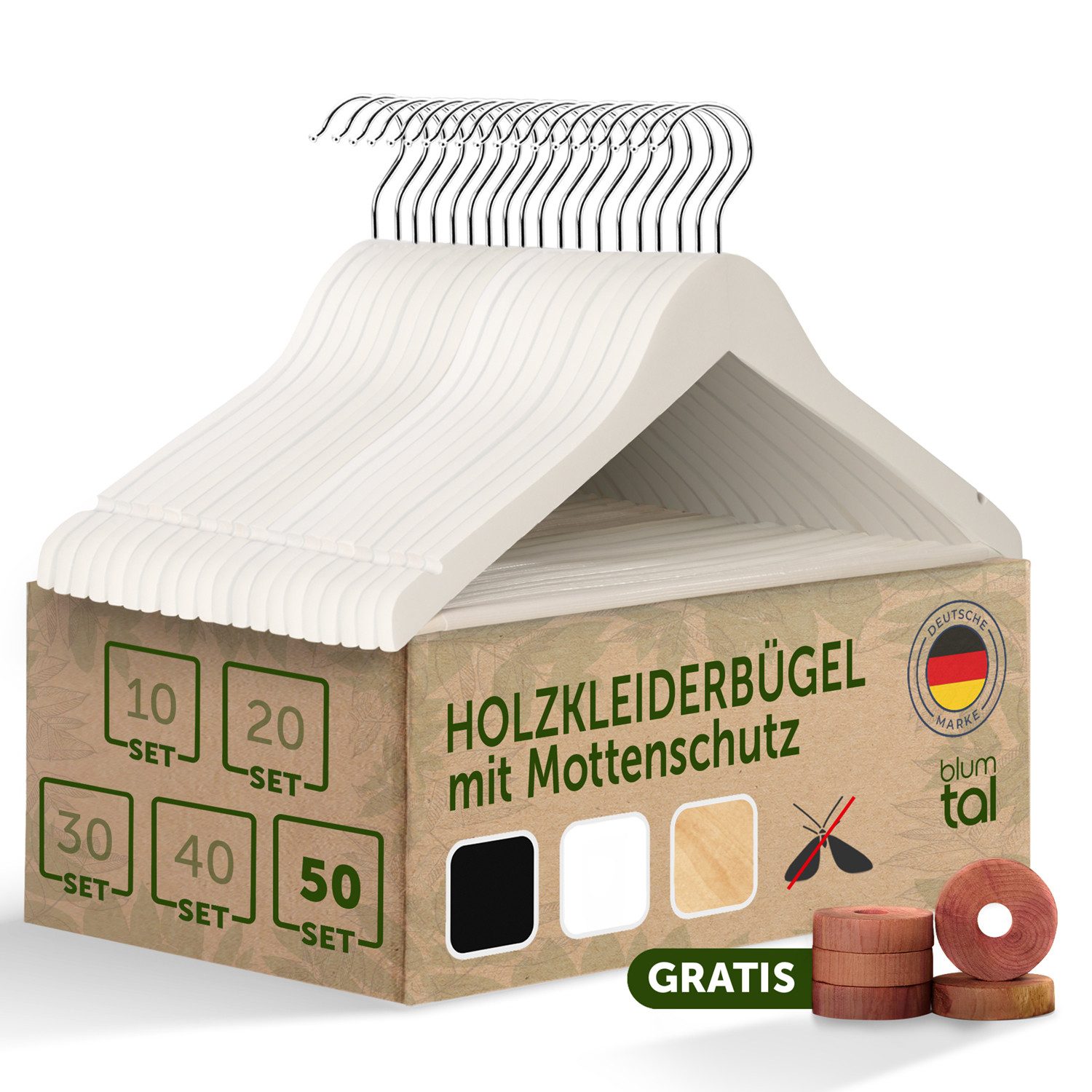 Blumtal Kleiderbügel Kleiderbügel Holz mit 360° günstig online kaufen