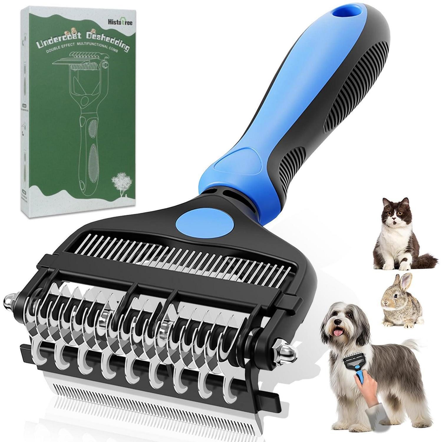 LuxusKollektion Unterwollrechen Unterfellbürste Hund/Katze 3in1