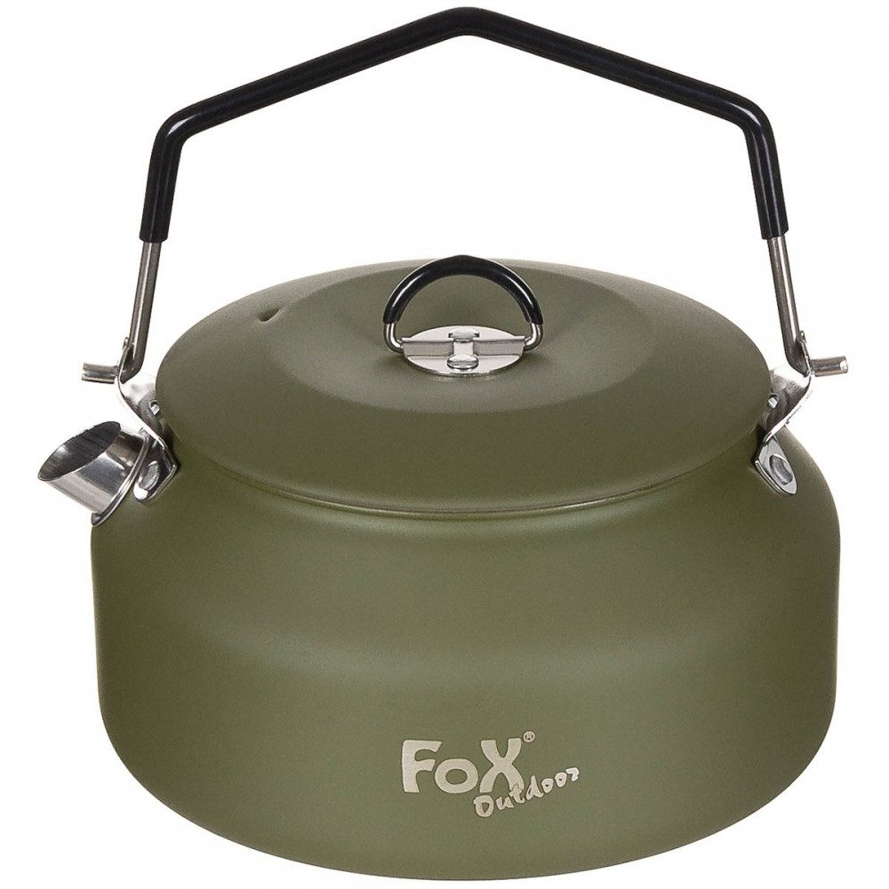 MFH Kanne FoxOutdoor Wasserkessel, oliv, Edelstahl, ca. 1 l, 1,0 l, (Packung)