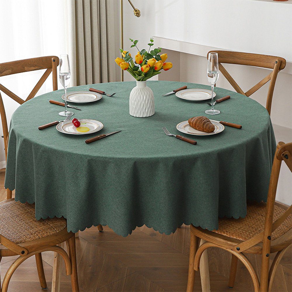 NUODWELL Tischdecke Fleckenbeständige runde Tischdecke, wasserdichte Tischd günstig online kaufen