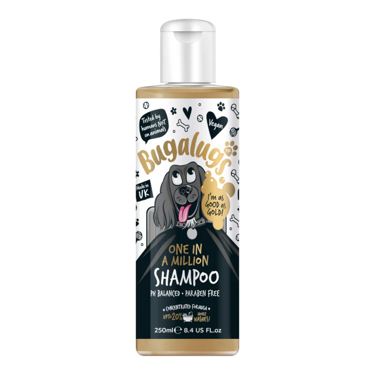 Bugalugs Tiershampoo Bugalugs One in a Million Hundeshampoo 250 ml – Luxuriöser Duft &, 250 ml, (1-St), ph neutral, Hunde Shampoo, Lake District