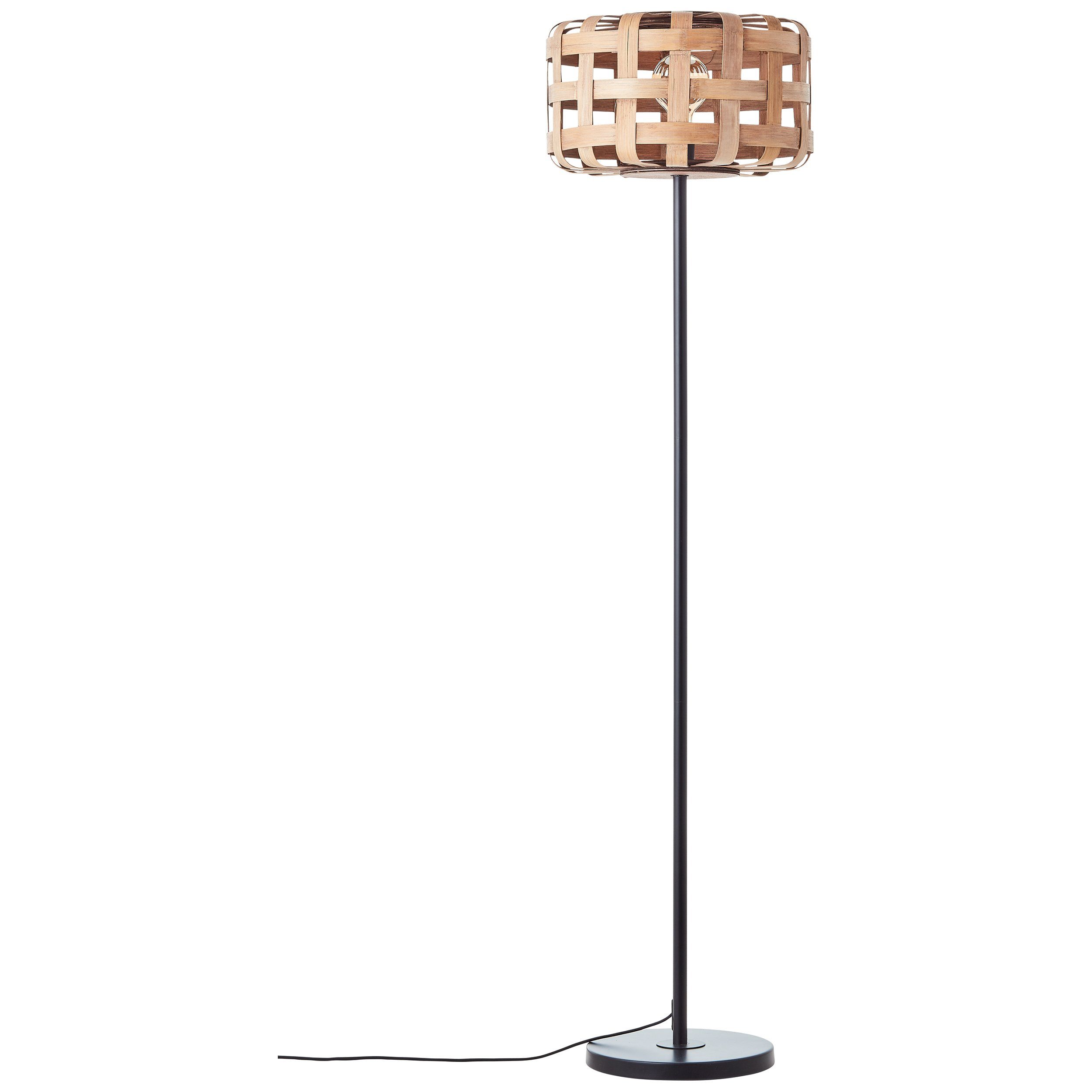 Brilliant Stehlampe Woodline, ohne Leuchtmittel, 139 x 36 cm, E27, Metall/Bambus, natur/schwarz