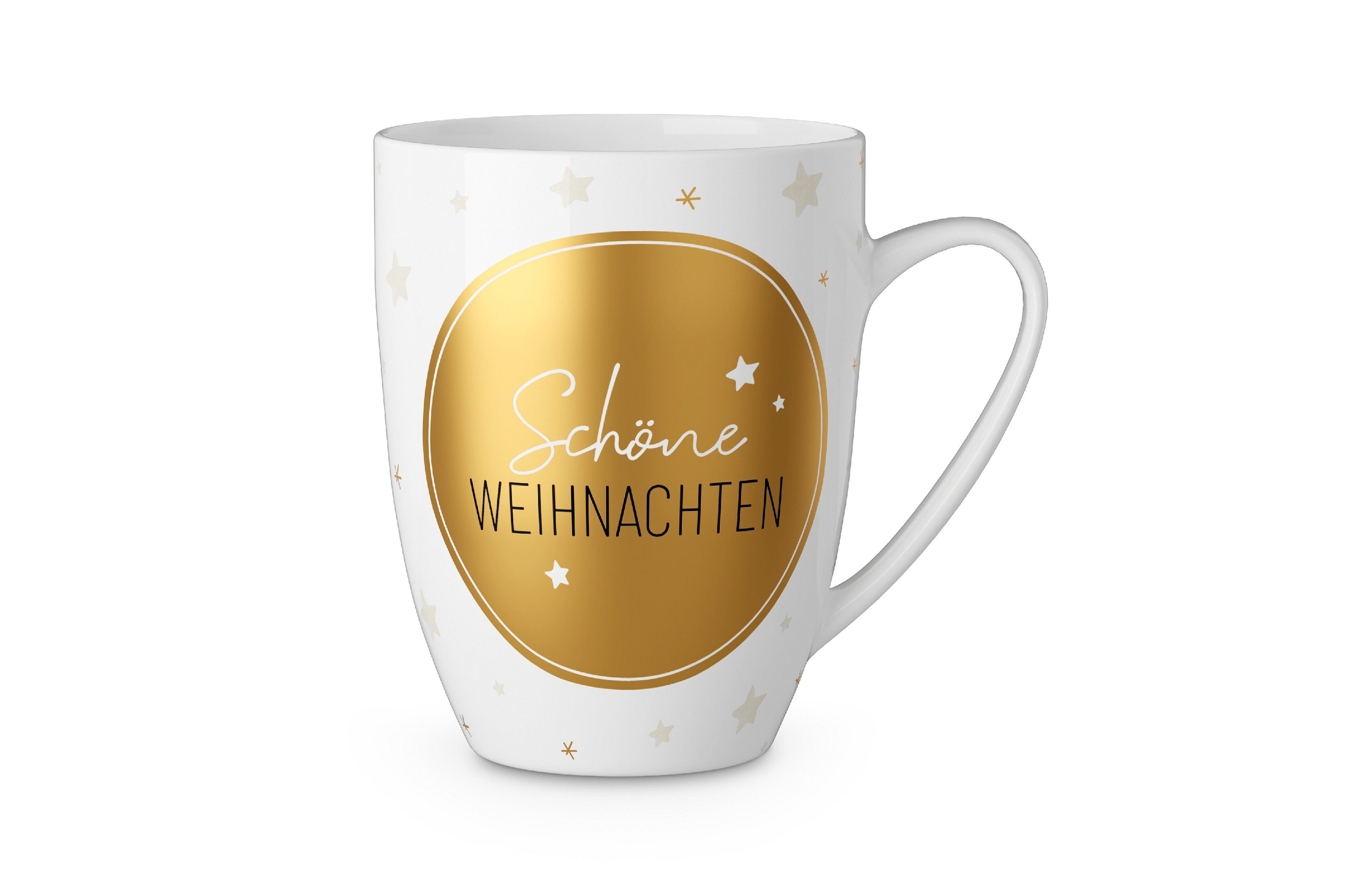 La Vida Tasse Weihnachtstasse Kaffee Tee Tasse Becher 0,25l Geschenk la vida Sterne, Material: Porzellan