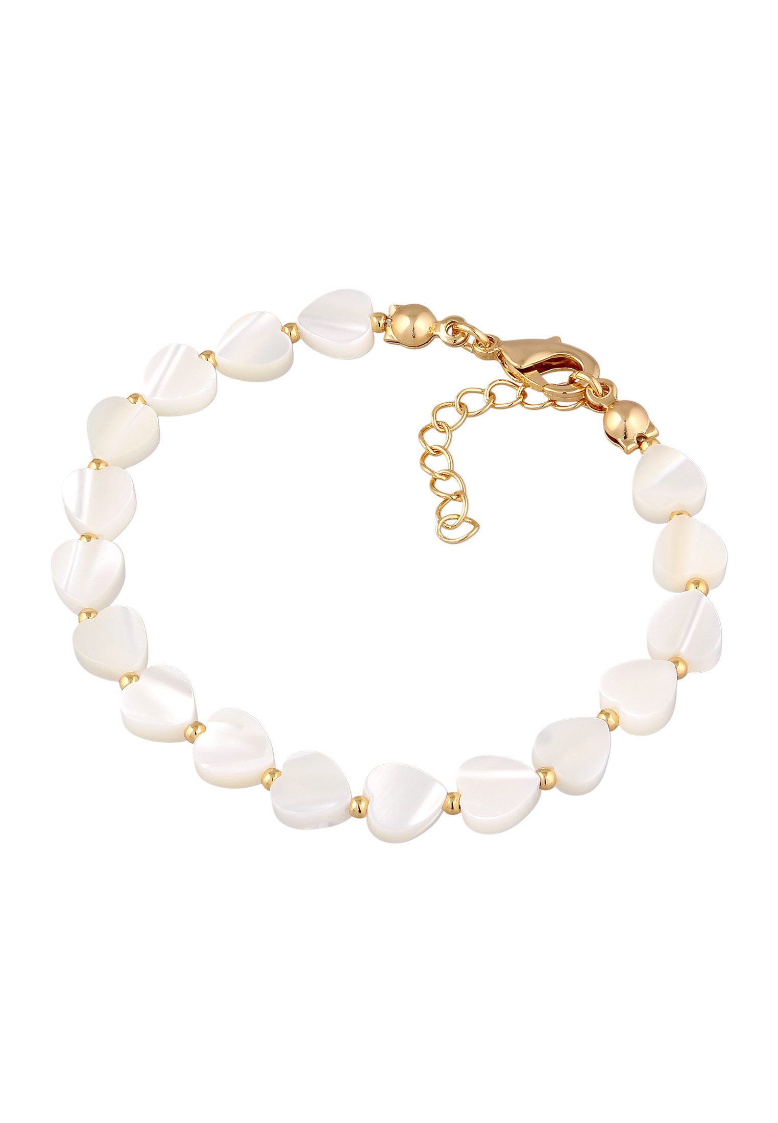 Elli Armband Muschel Herzen Kette Silberfarben (kein Set, 1-tlg)