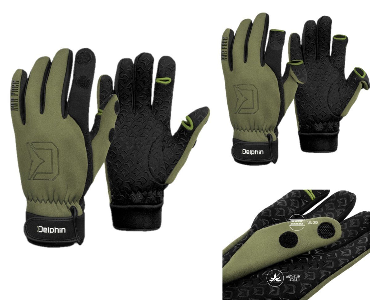 Delphin.sk Neoprenhandschuhe Neoprenhandschuhe Delphin RWR Free Angeln Thermo Outdoor Jagd Abnehmbare Teile am Ende des Daumens und des Zeigefingers