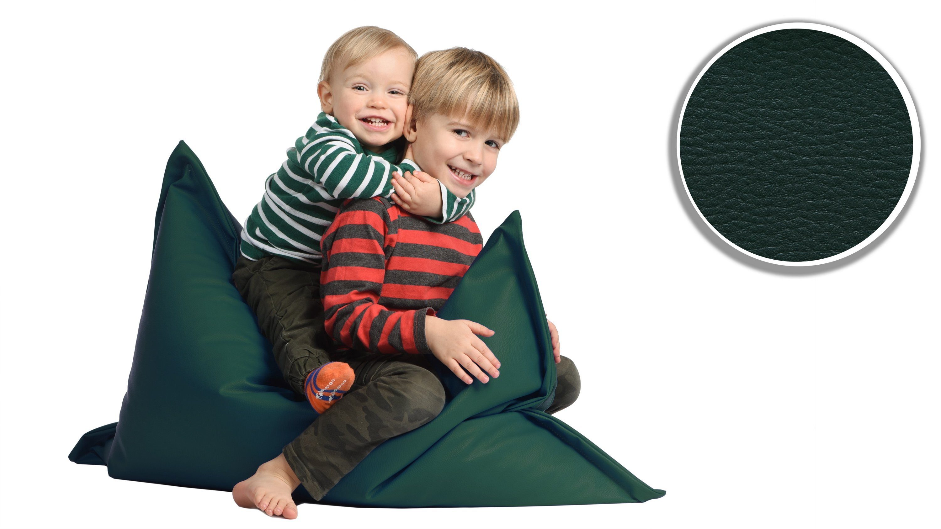 100 & Sitzsack Indoor sunnypillow Kunstleder Füllung & Outdoor 70 60L mit für Erwachsene, Kinder cm Styropor x aus