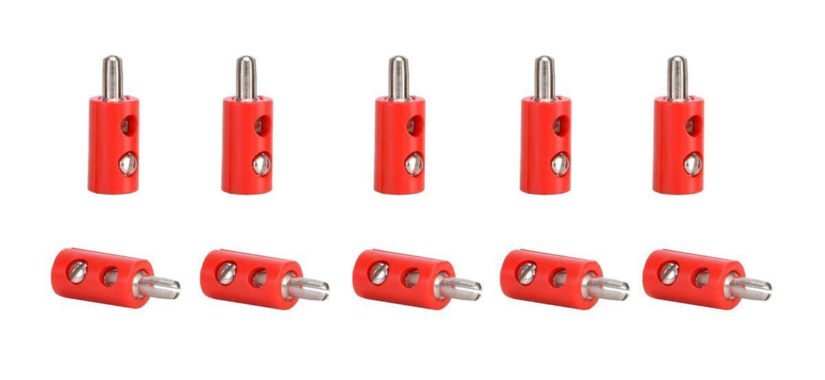 Viessmann Modelleisenbahn-Stecker Viessmann 6871 Querlochstecker Bananenstecker rot, 10 Stück