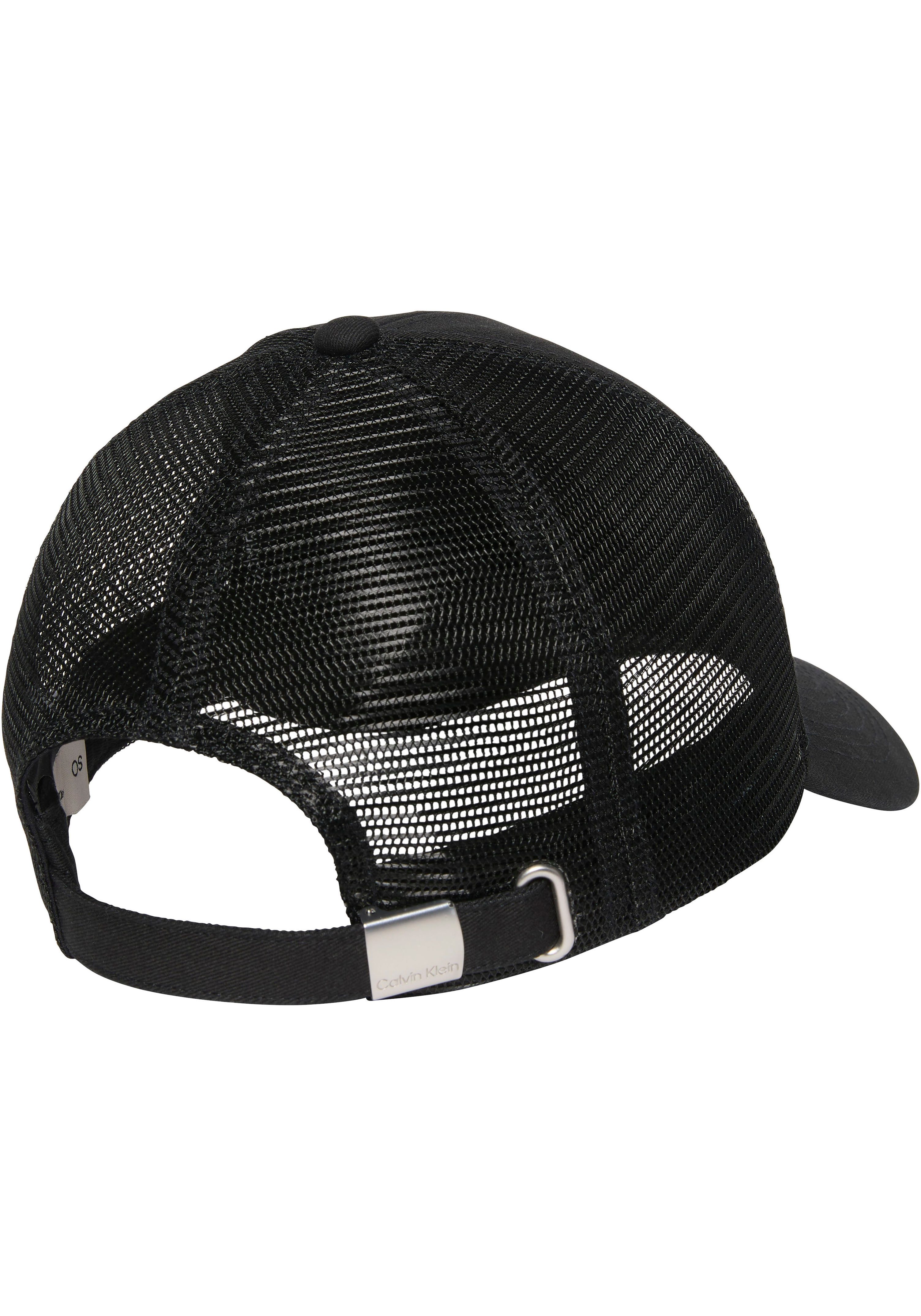 Calvin Klein Jeans Trucker Cap MONOLOGO WOVEN PATCH TRUCKER Netzeinsatz, Größe individuell verstellbar