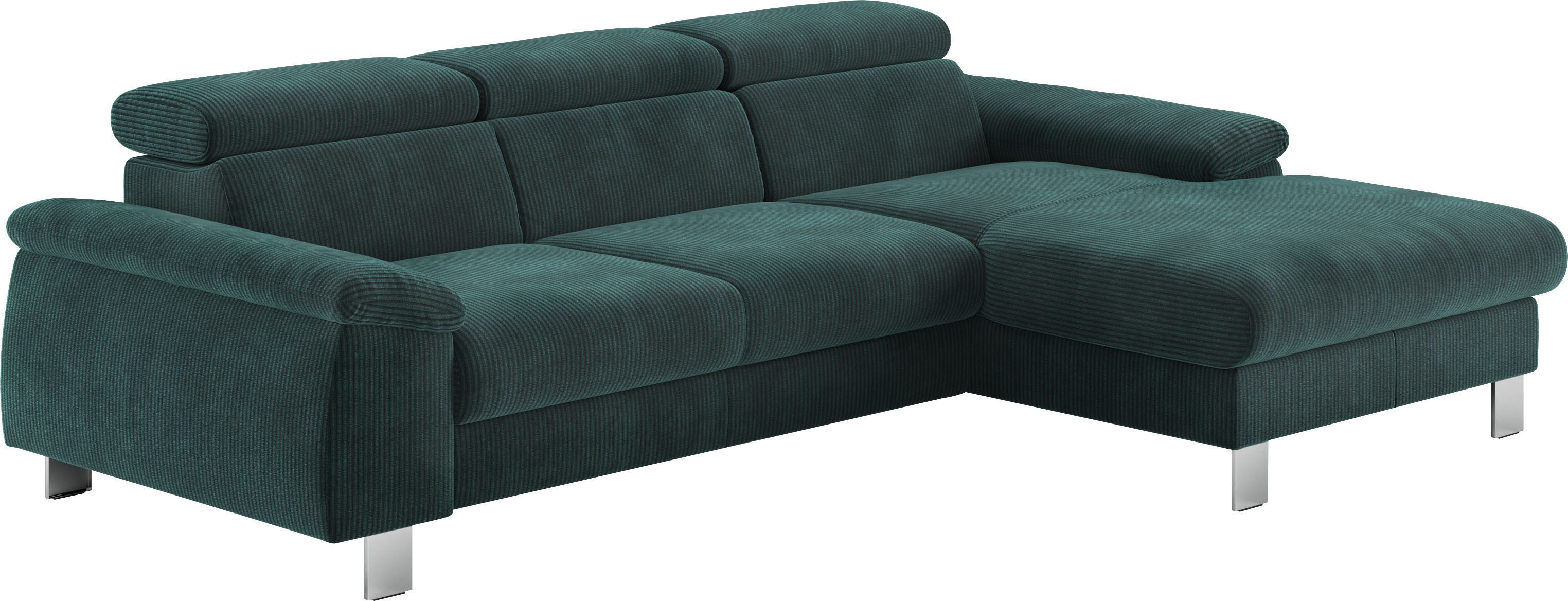 COTTA Ecksofa Komaris L-Form, B: 244 cm, mit Kopfteilverstellung, optional Schlaffunktion, Bettkasten & Licht
