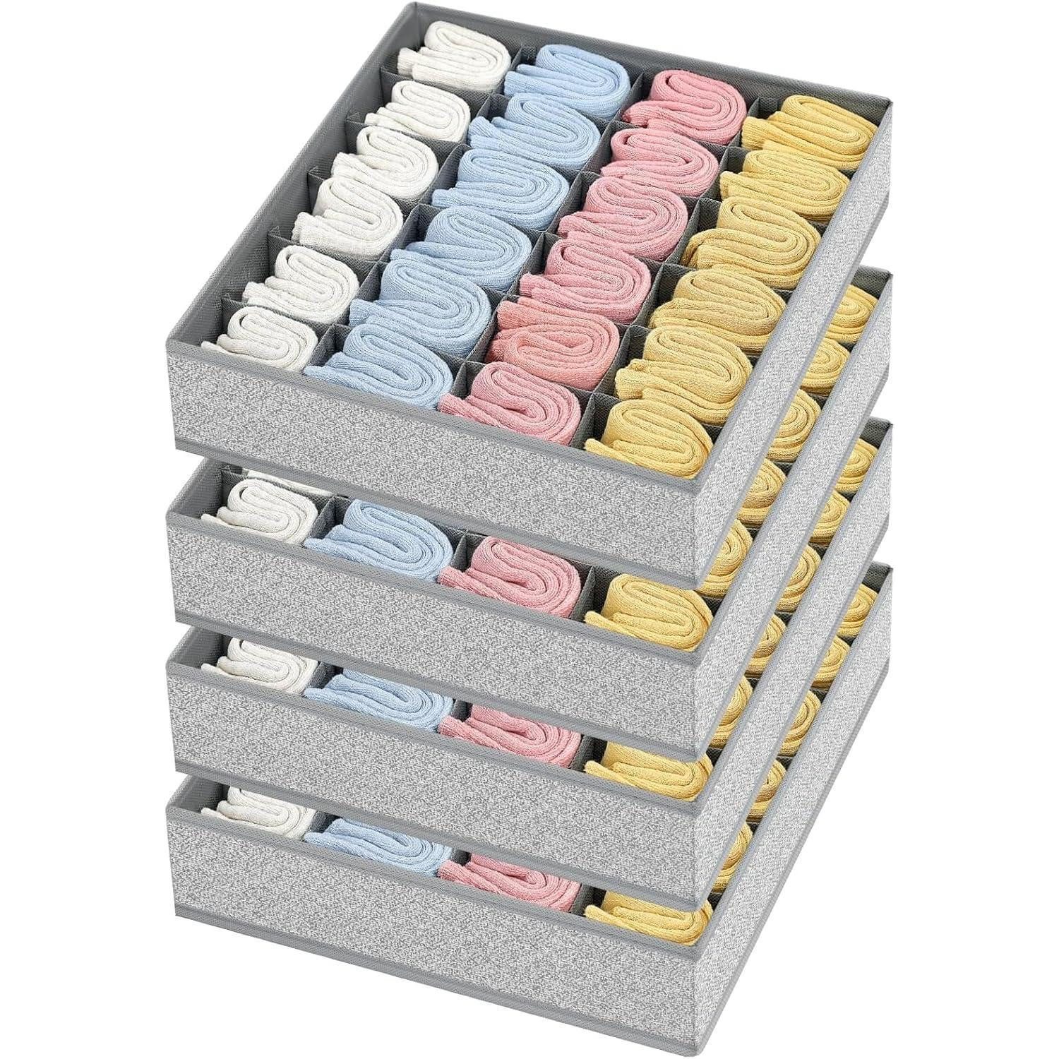 LuxusKollektion Schubladeneinsatz Schubladen Organizer Socken 4 Stück-24 Fächer