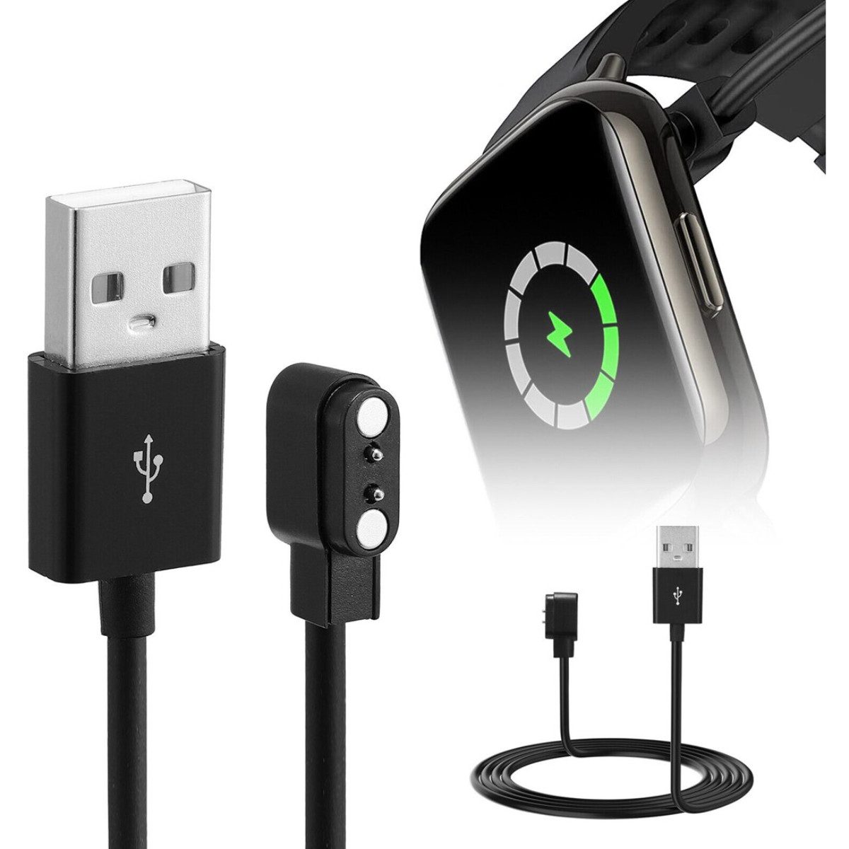 Xssive Magnetisches Ladekabel kompatibel mit XSS-SW11 Smartwatch Smartwatch-Ladekabel – Bild 2 von 3