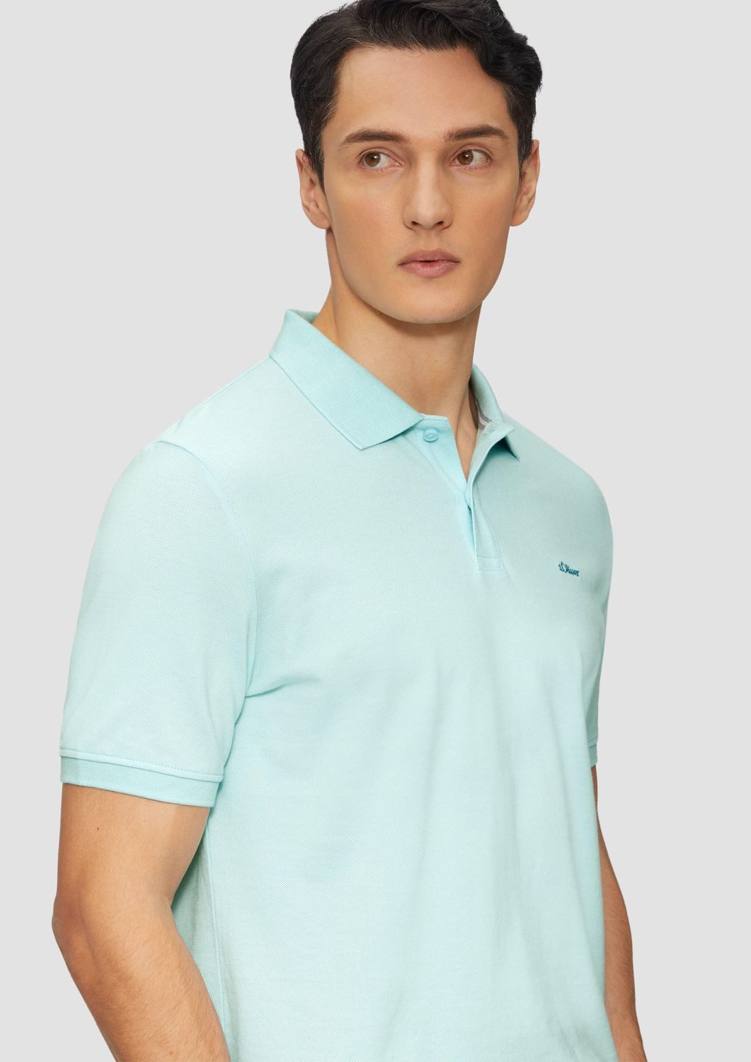s.Oliver Kurzarmshirt Poloshirt aus Baumwollpiqué Logo günstig online kaufen