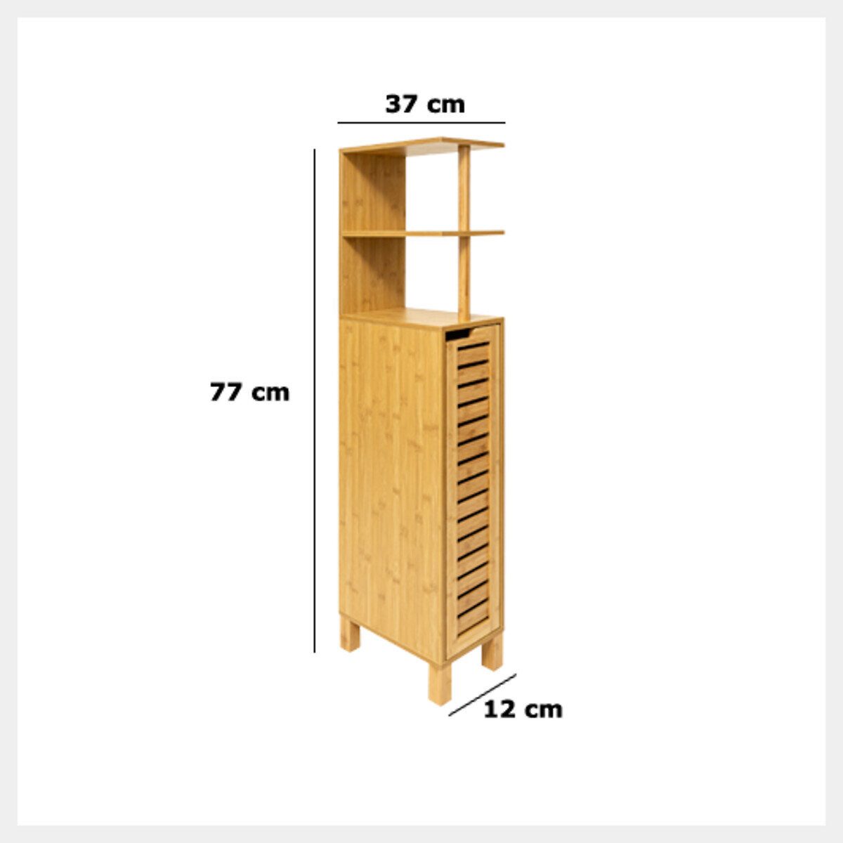 5five Simply Smart Badregal Schmaler Badezimmerschrank aus SICELA, 30 x 19 x 120 cm – Bild 3 von 5