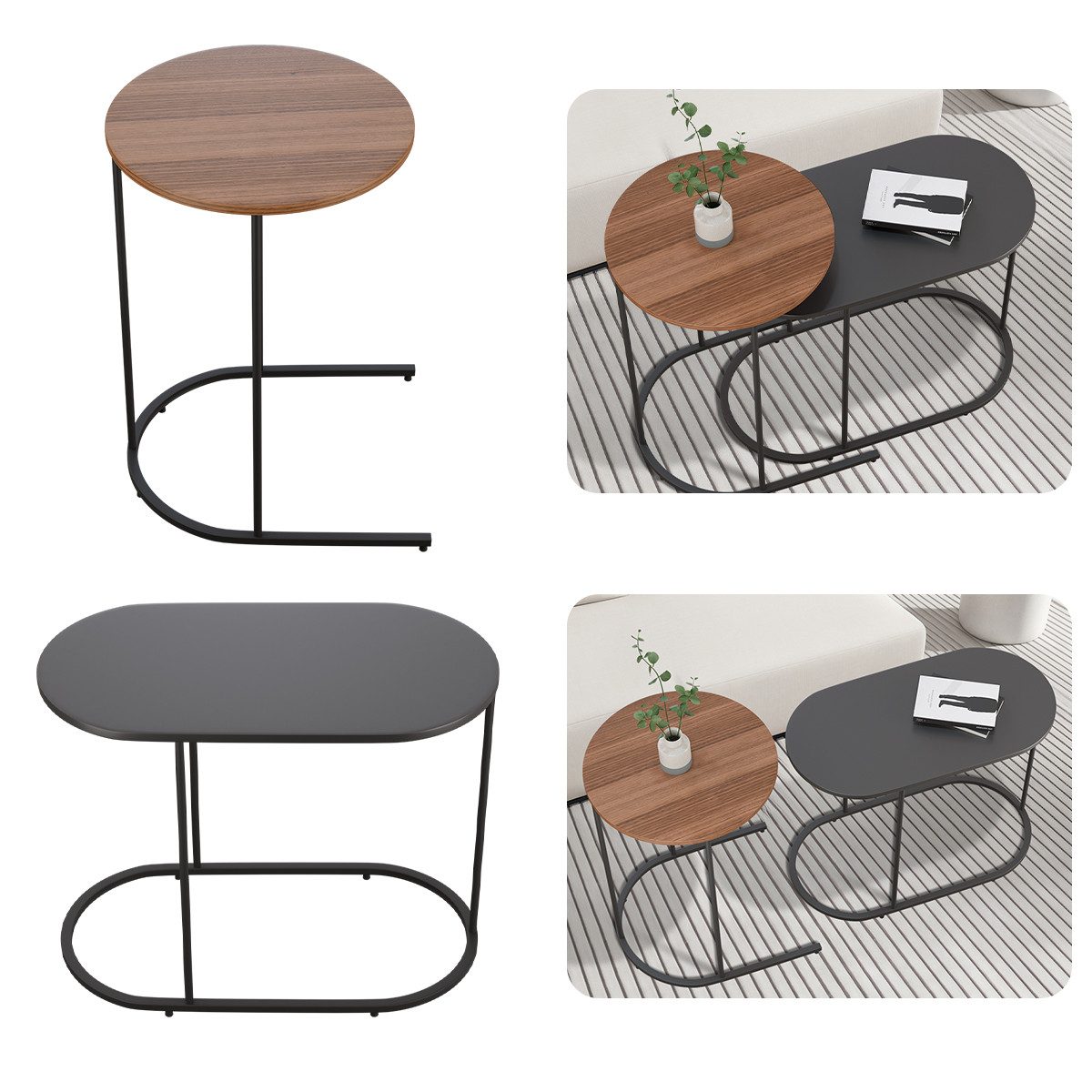 Simloveve Beistelltisch Sofatisch Couchtisch 2er Set günstig online kaufen
