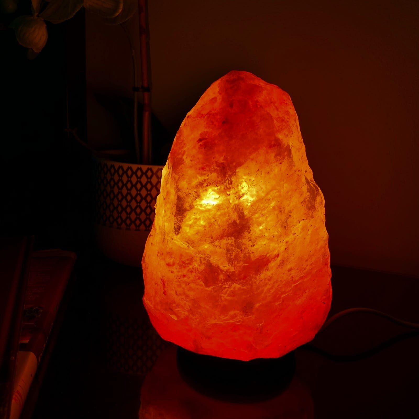 Himalaya Lampe Salzkristall Heimtex Salzlampe Salzkristall-Tischlampe Tischlampe SalzsteinLampe
