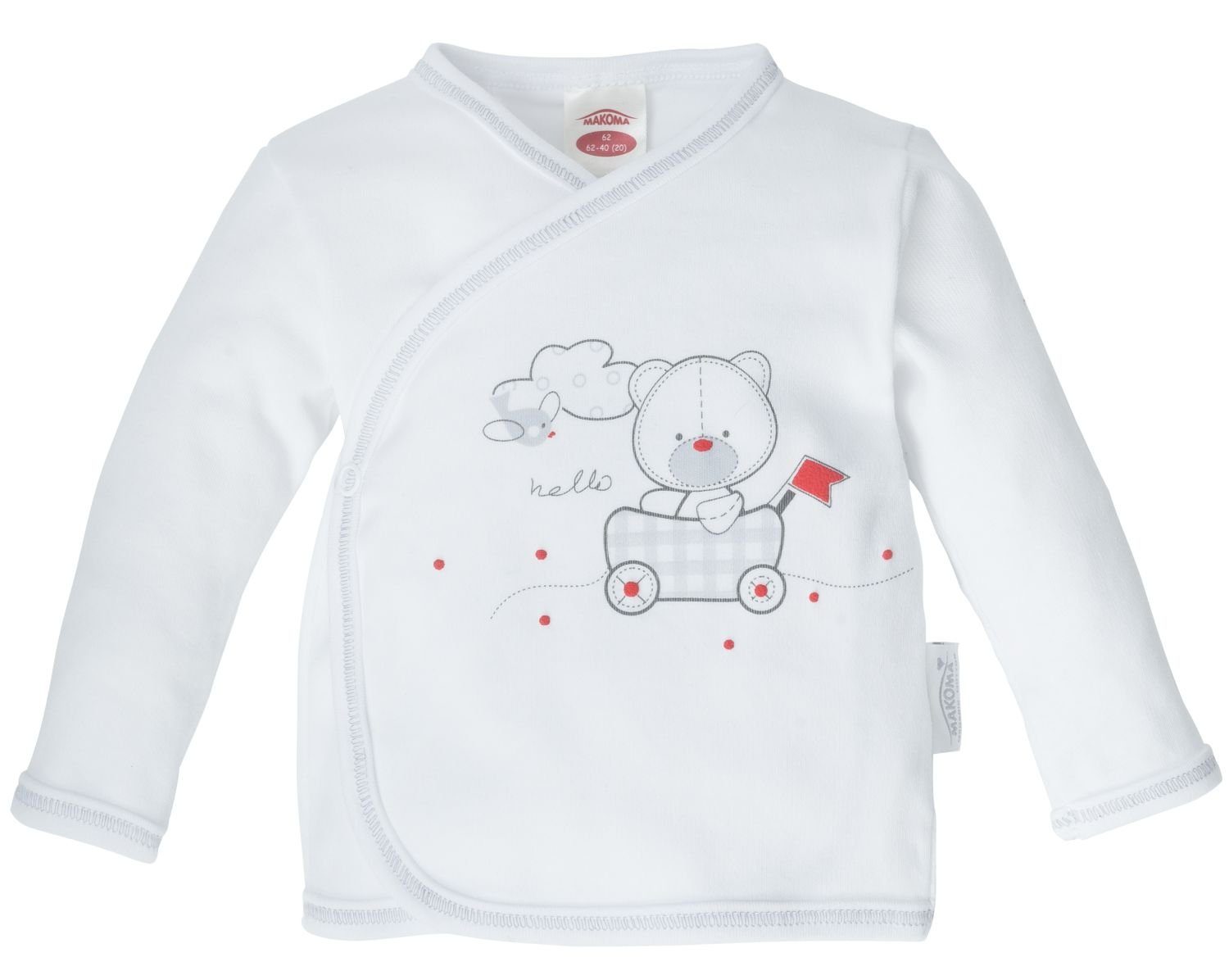 Makoma Langarmshirt Baby Mädchen (1-tlg) Langarm & für Neutral 100% Jungen Wickeljacke Baumwolle Sweatshirt