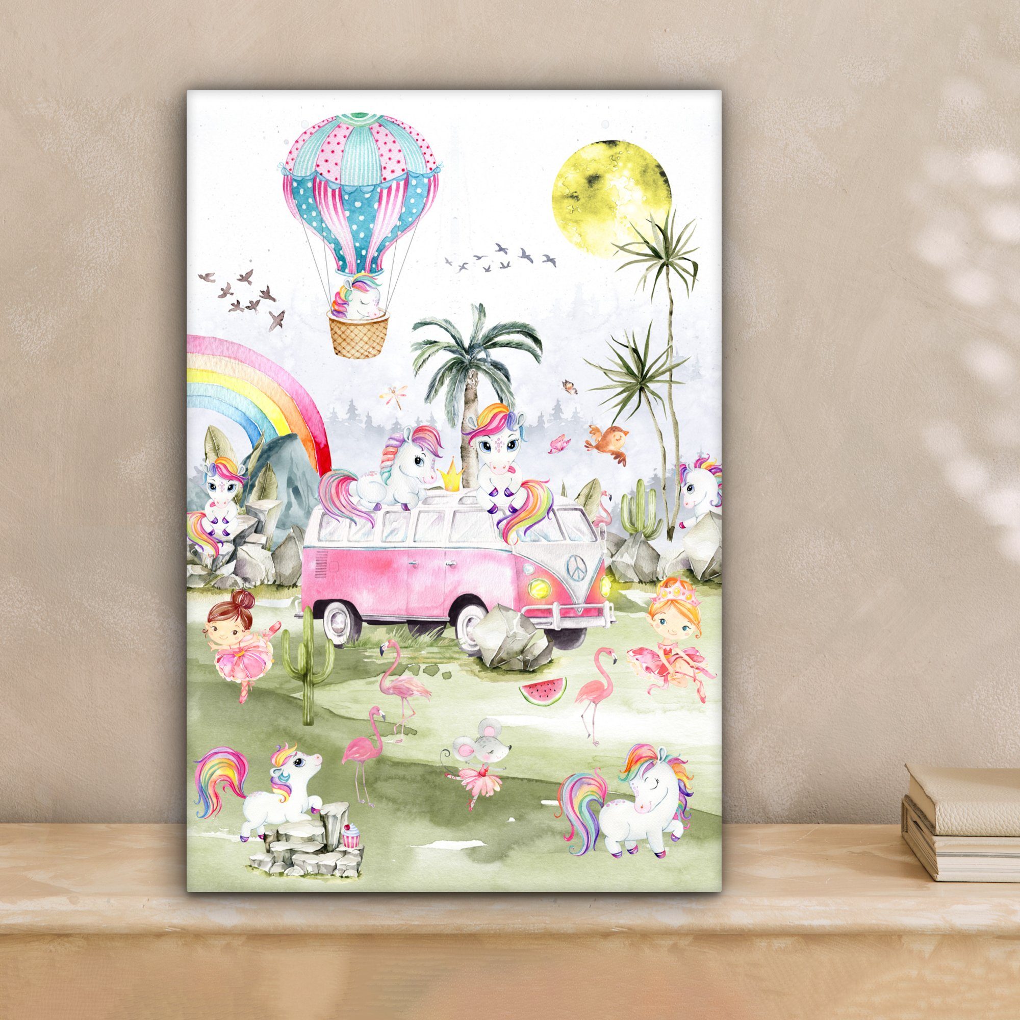 OneMillionCanvasses® Leinwandbild Einhorn - Regenbogen - günstig online kaufen