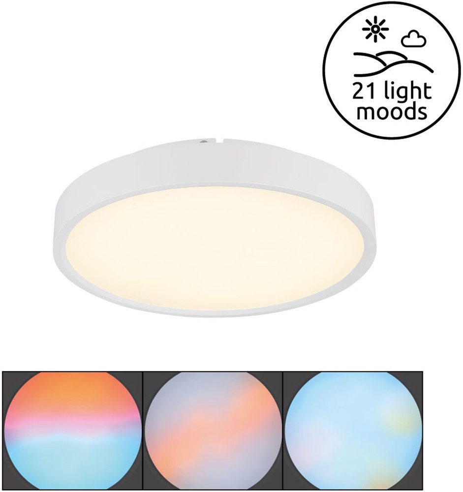 GLOBO LIGHTING Deckenleuchte JESS, LED fest integriert, Smarte Deckenleuchte, dimmbar, App-Steuerung, vielseitig