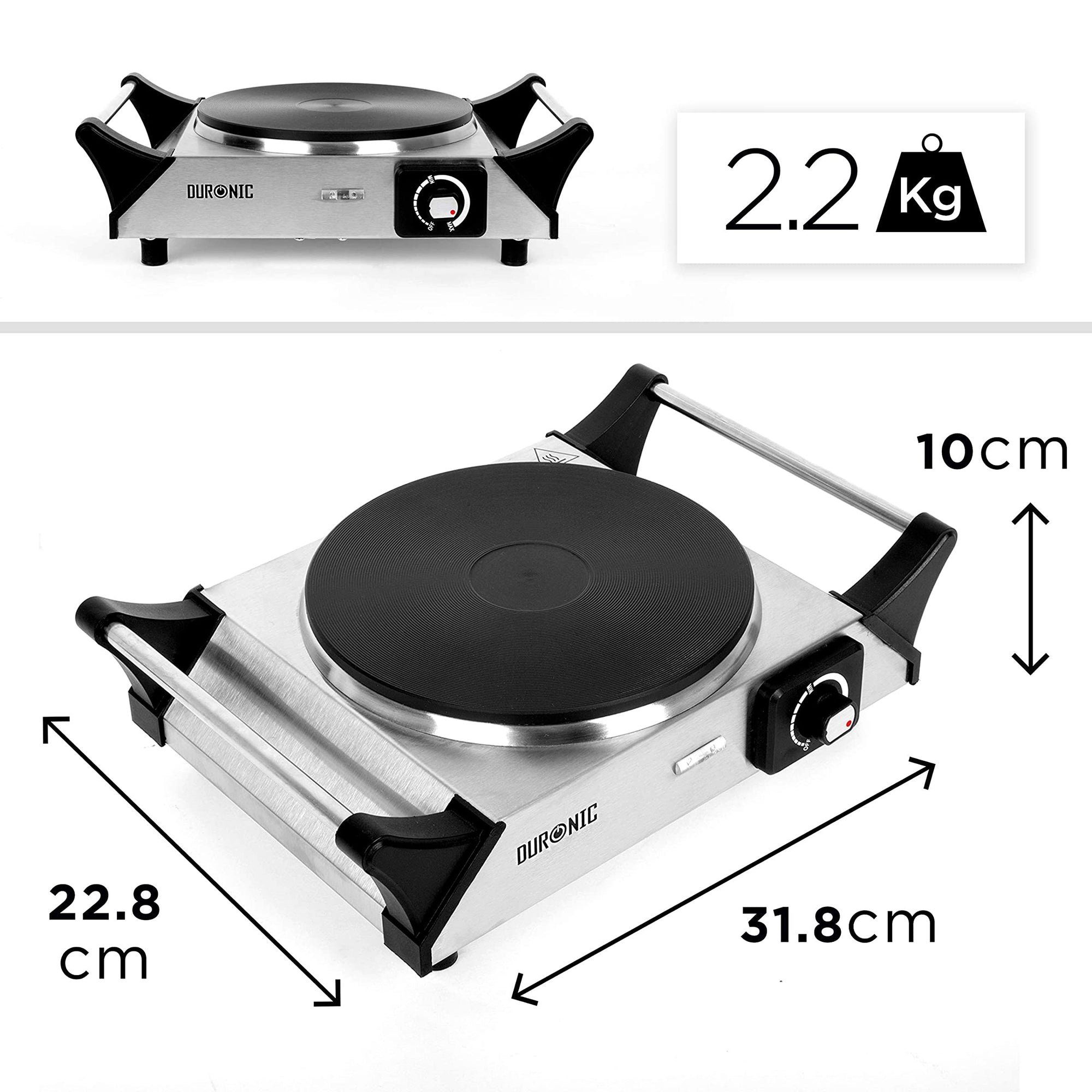 Einzelkochplatte, Herdplatte Kochplatte, Duronic SS elektrische HP1 Einzelkochplatte,