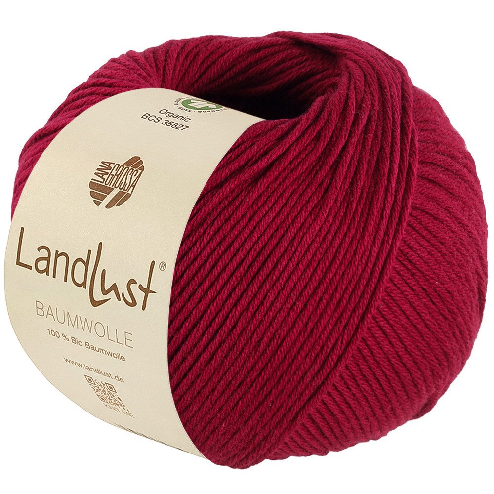 LANA GROSSA LANDLUST BAUMWOLLE GOTS 100 % Baumwolle Häkelwolle, 115 m (100 % Baumwolle mit angenehm weicher Haptik, Ideal für Tops, Strickjacken, Taschen und Accessoires), 50 g