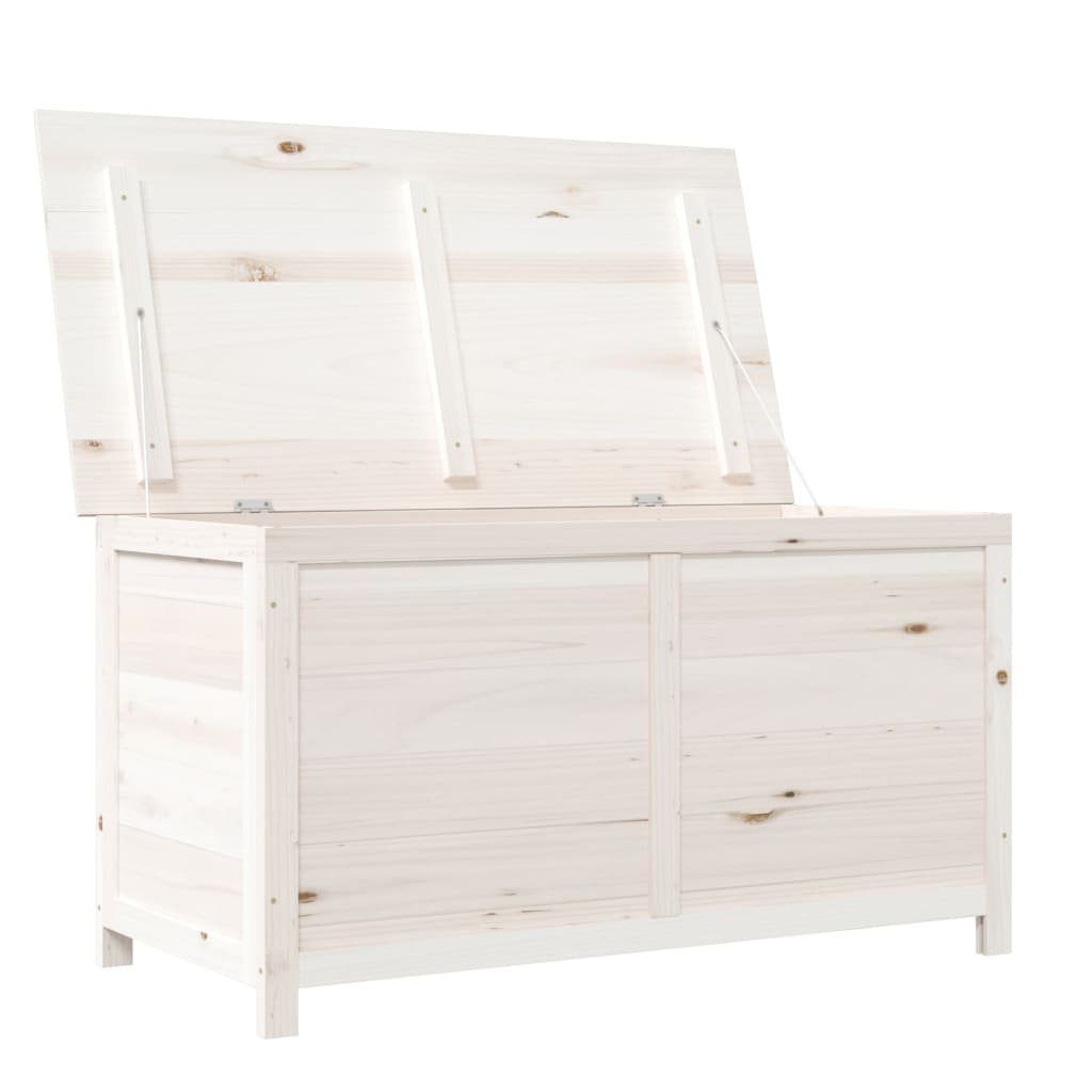 furnicato Gartenbox Outdoor-Kissenbox Weiß Massivholz cm Tanne 100x50x56
