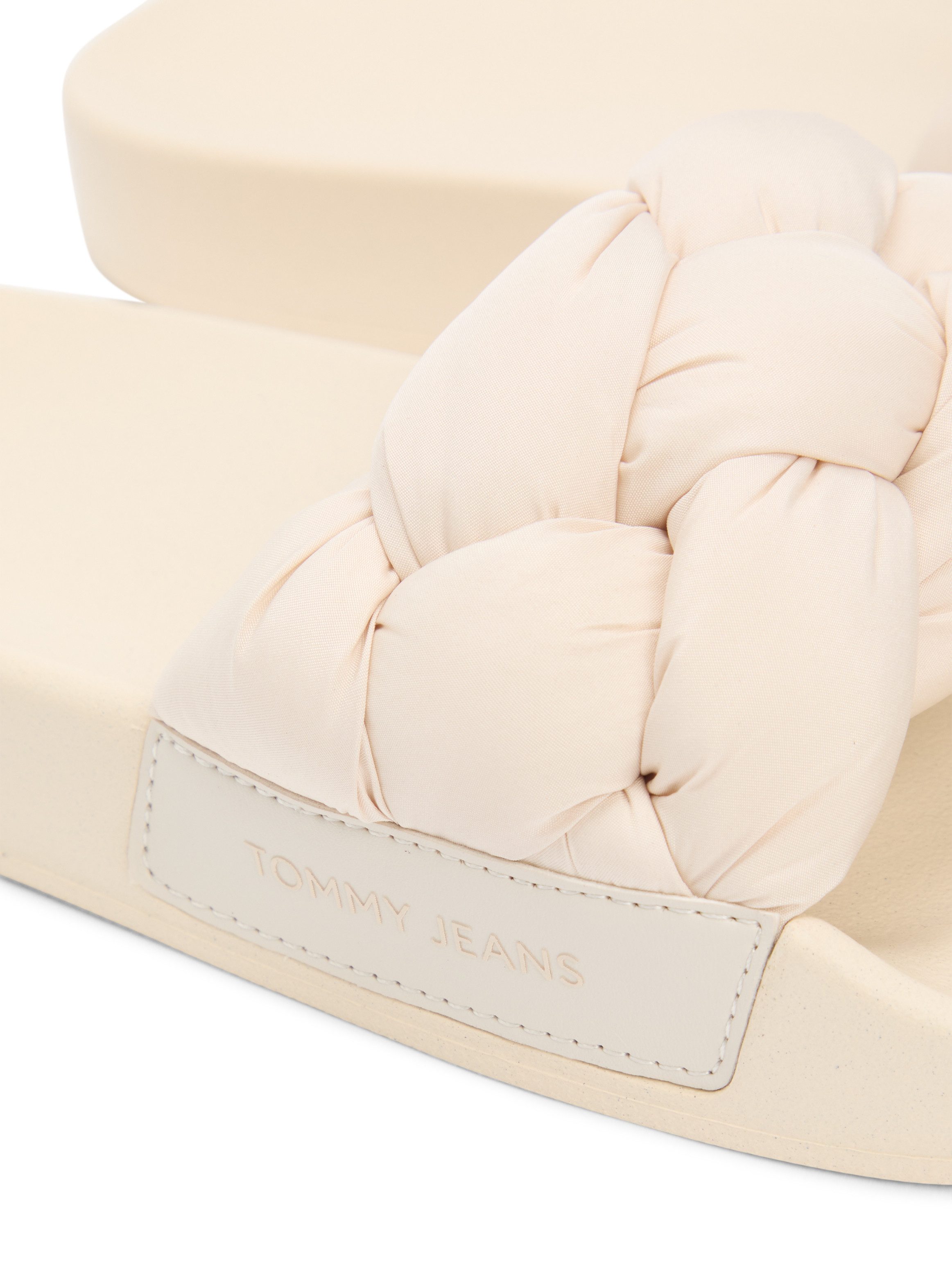 Tommy Jeans TJW BRAIDED SLIDES Pantolette Sandale, Pantolette, Flat mit geflochtener Bandage
