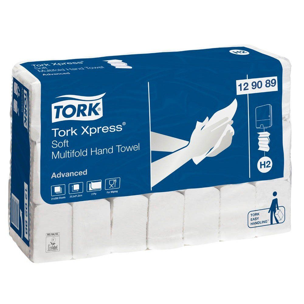 TORK Papierhandtuch 4.200 Бумажные полотенца Xpress® Advanced 2-lagig - weiß, Löst sich bei Wasserkontakt auf