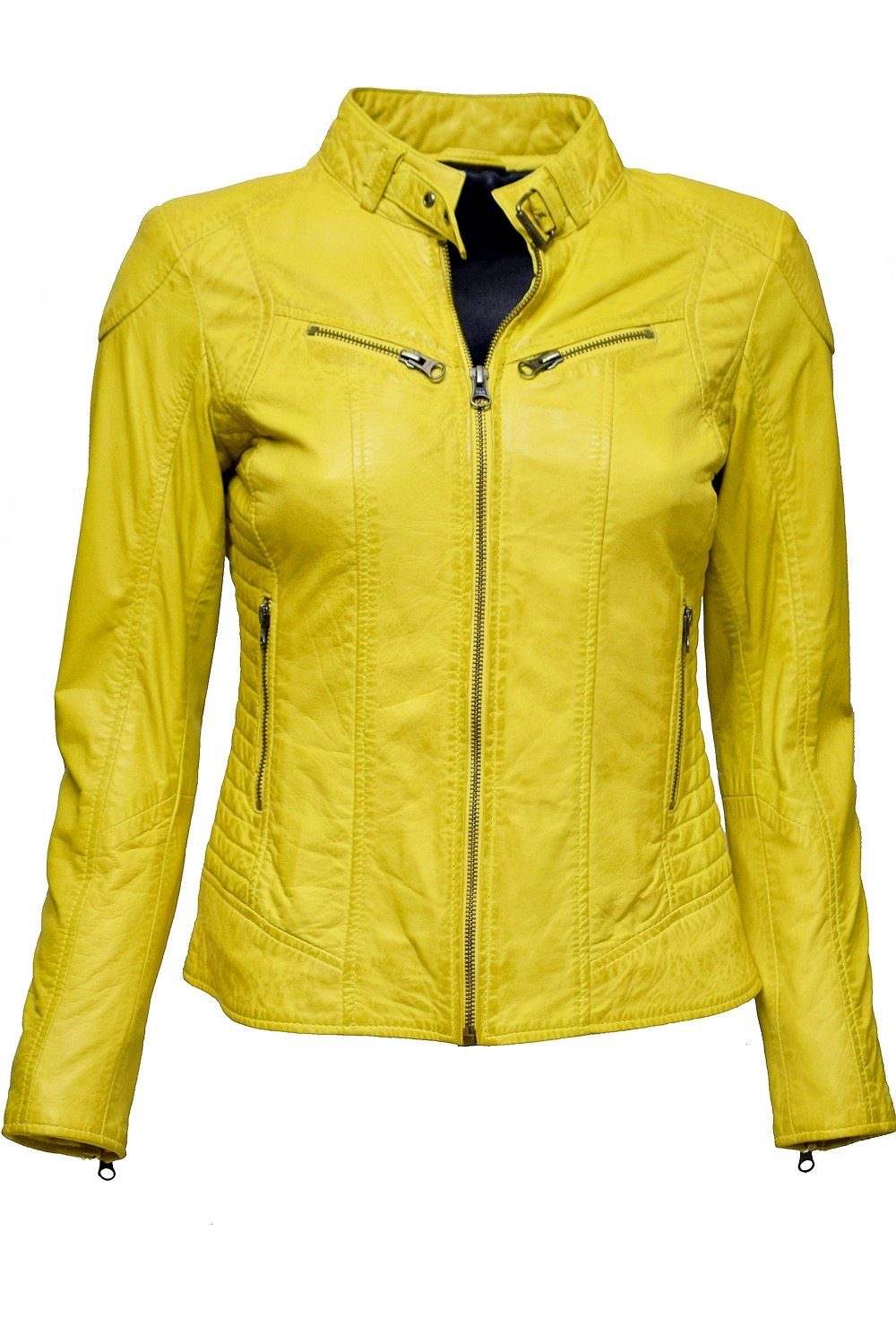 Gelbe Damen-Lederjacke online kaufen | OTTO