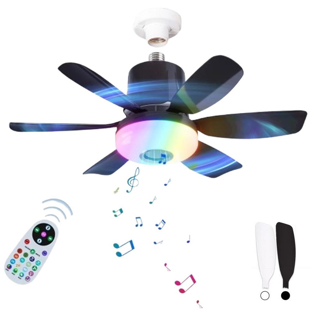 Deckenventilator mit LED Licht und Fernbedienung, Schlafzimmer Dimmbar Deckenventilator