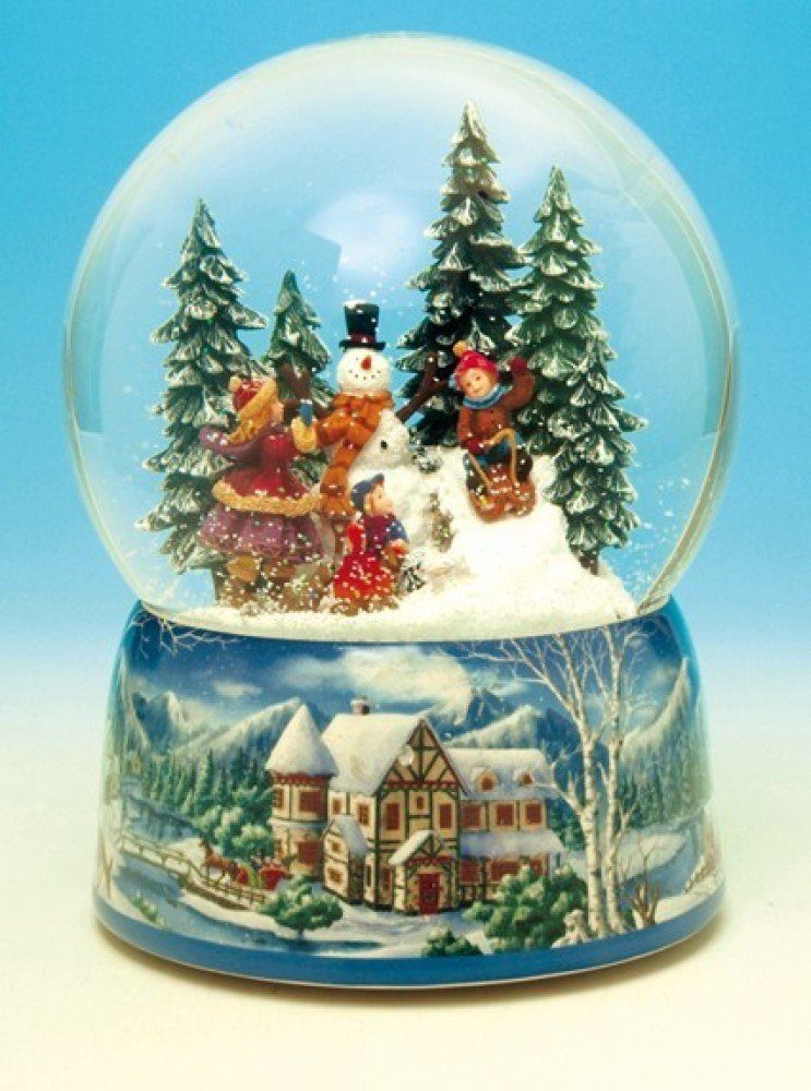 Musicboxworld Spieluhr Schneekugel Schneemann bauen
