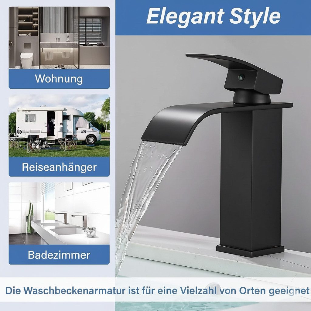 Faizee Home Badarmatur Wasserfall Waschtischarmatur Badarmatur Wasserhahn E günstig online kaufen