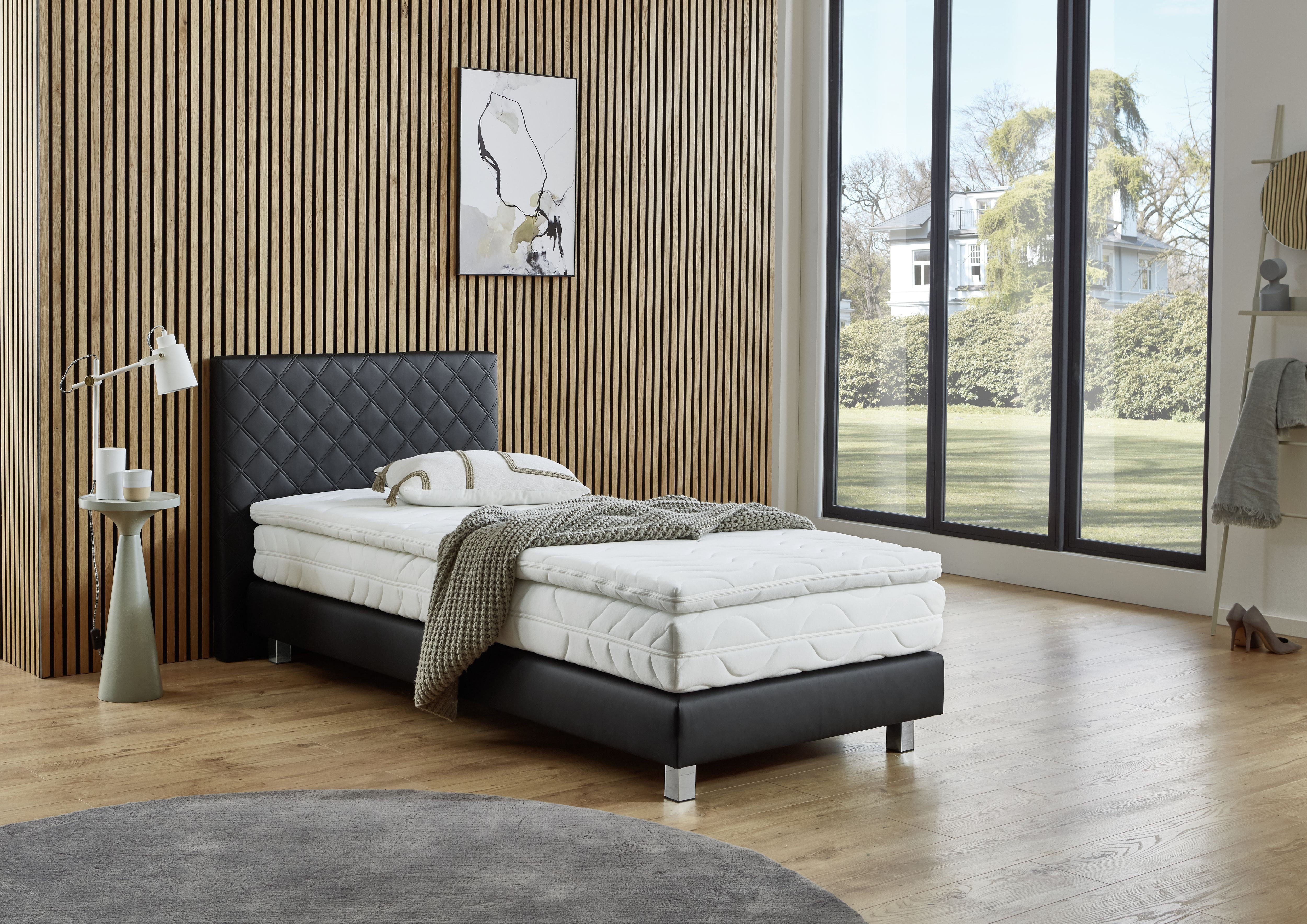 Westfalia Schlafkomfort Boxbett Kyoto, Kunstleder,Bonnell-,Kaltschaum-&Taschenferderkern wählbar in H2,H3,H4