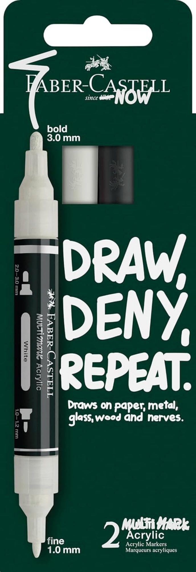 Faber-Castell Marker Faber-Castell Multimark Acrylic Marker 2er Set Schwarz & Weiß