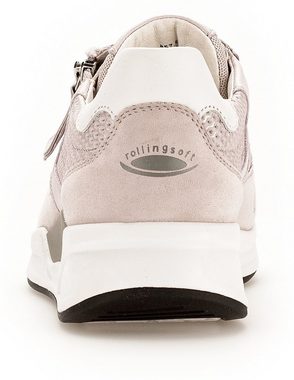 Gabor Rollingsoft Sneaker mit Wechselfußbett aus Leder, Freizeitschuh, Halbschuh, Schnürschuh