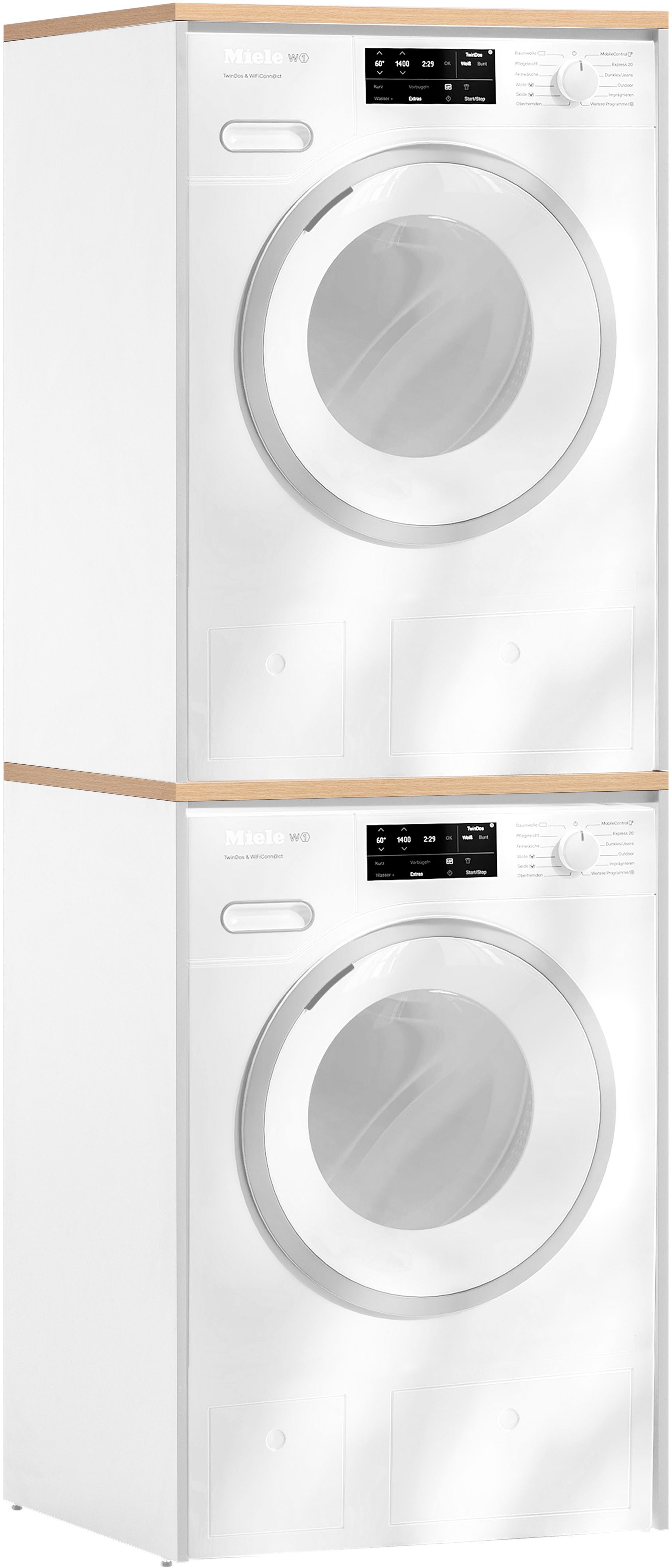 Schildmeyer Mehrzweckschrank-Set Solea, Breite 134 cm, Stapelbare Schränke, Variabel anbringbare Traverse