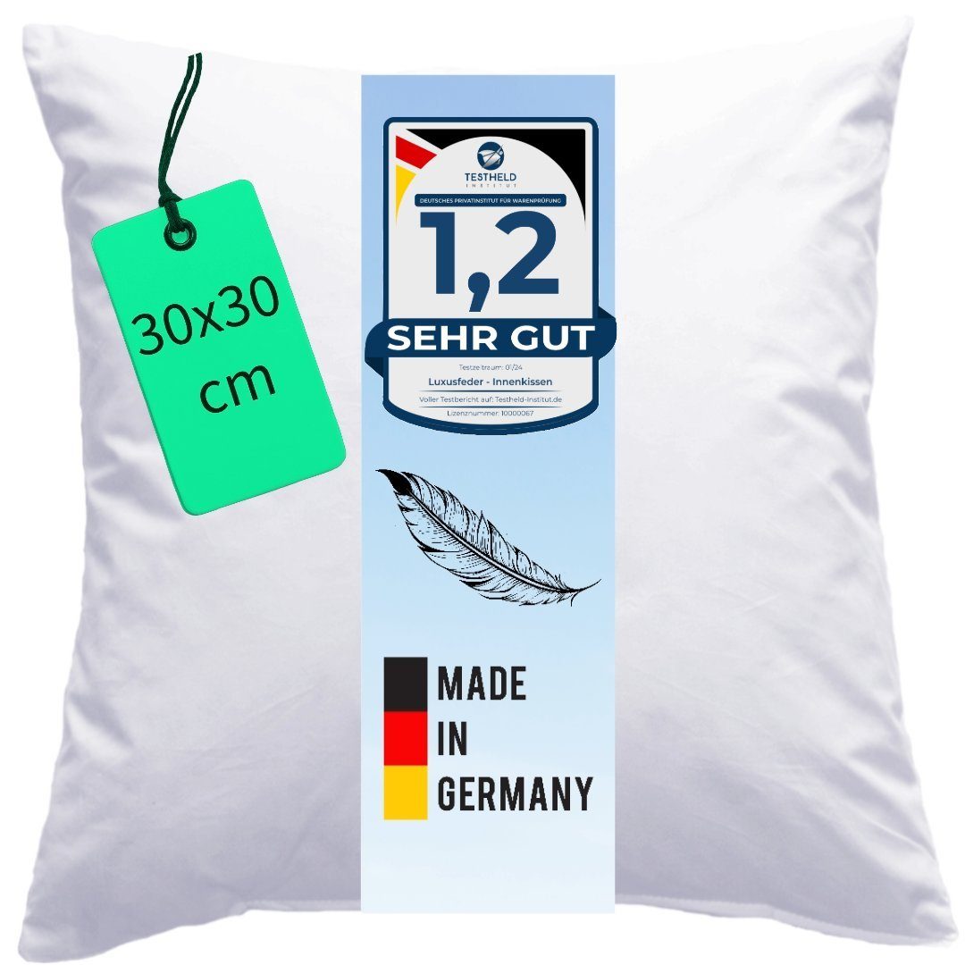 Luxusfeder Kissenfüllung Federkissen 30x30 cm 100% günstig online kaufen