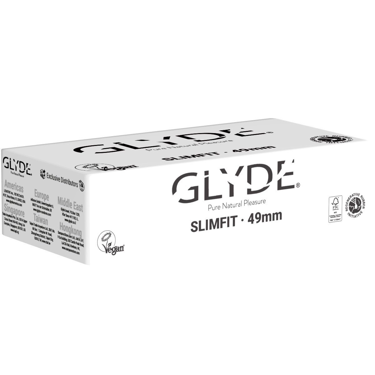 Glyde Kondome Slimfit Packung mit, 100 St., schmal, zertifiziert mit der Vegan-Blume