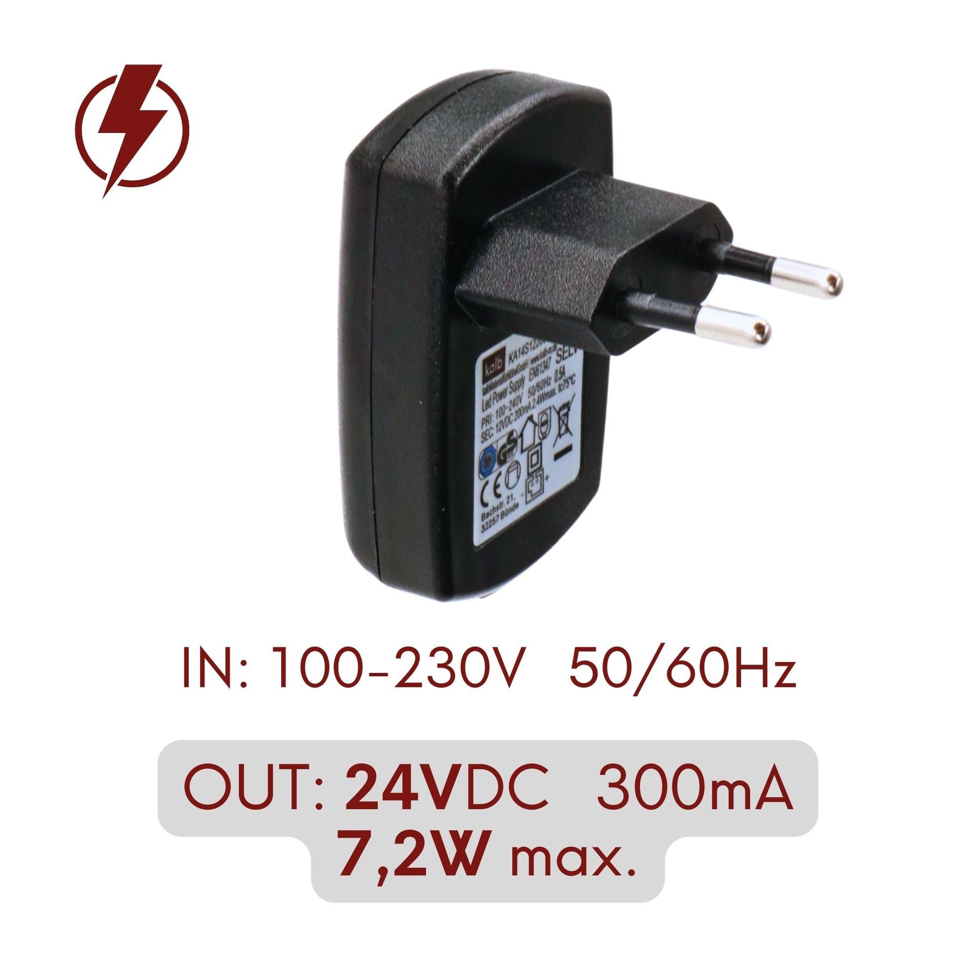 kalb kalb 24V Steckernetzteil Nexion, TÜV 7,2W 12W 15W 30W Mini-LED Netzteil
