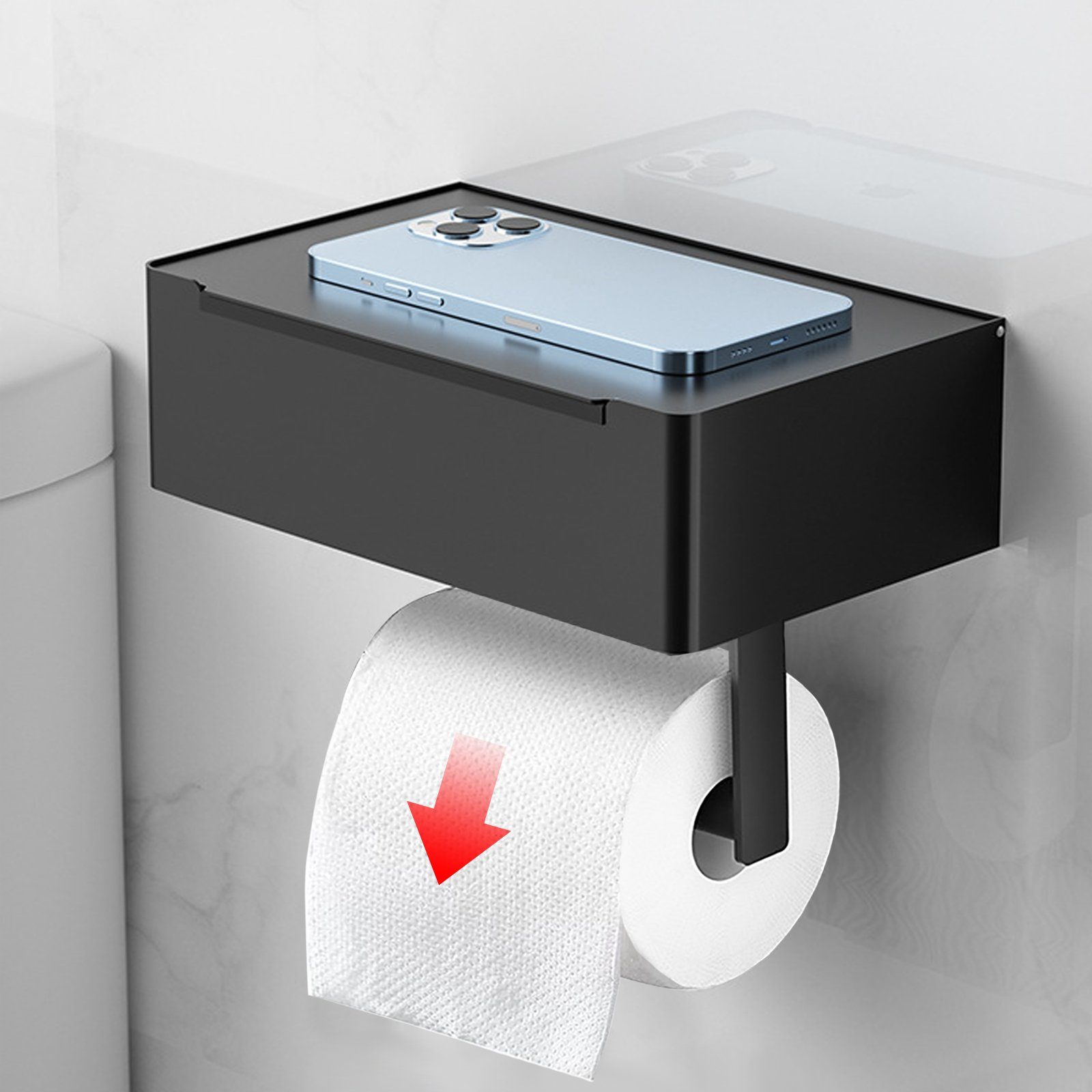 CALIYO Klopapierhalter Bohren, 304 SUS Feuchttücherbox, gefertigt hochwertigem mit ohne Aus Toilettenpapierhalter Toilettenpapierhalter Edelstahl