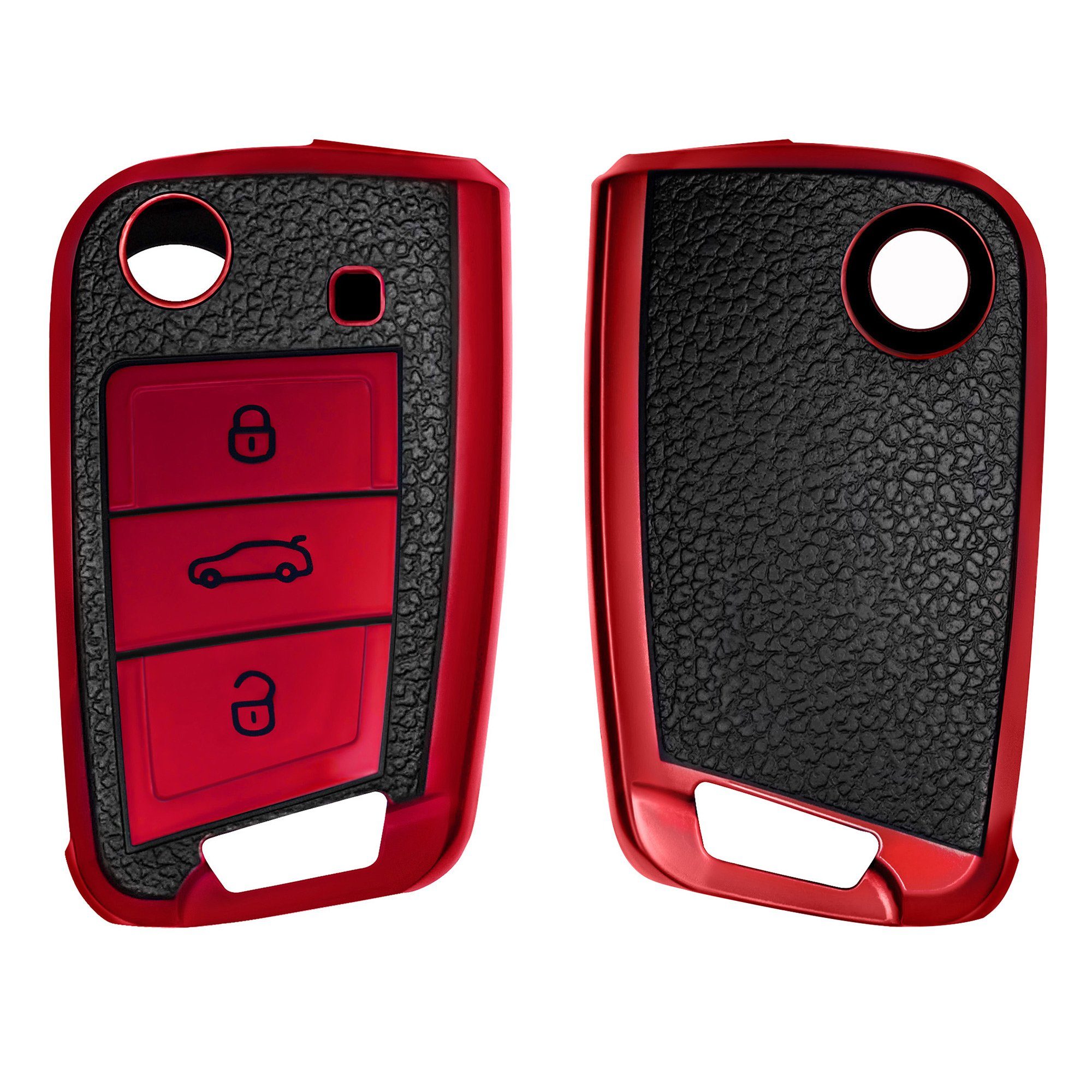 Schlüsselhülle für MK7, Cover VW Rot Golf TPU Autoschlüssel kwmobile Schutzhülle Schlüsseltasche Hülle 7